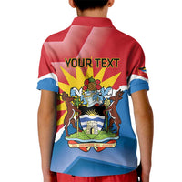 Personalised Antigua and Barbuda Independence Day Kid Polo Shirt Fallow Deer With Flag - Wonder Print Shop