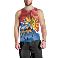Personalised Antigua and Barbuda Independence Day Men Tank Top Fallow Deer With Flag - Wonder Print Shop