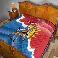Personalised Antigua and Barbuda Independence Day Quilt Fallow Deer With Flag - Wonder Print Shop
