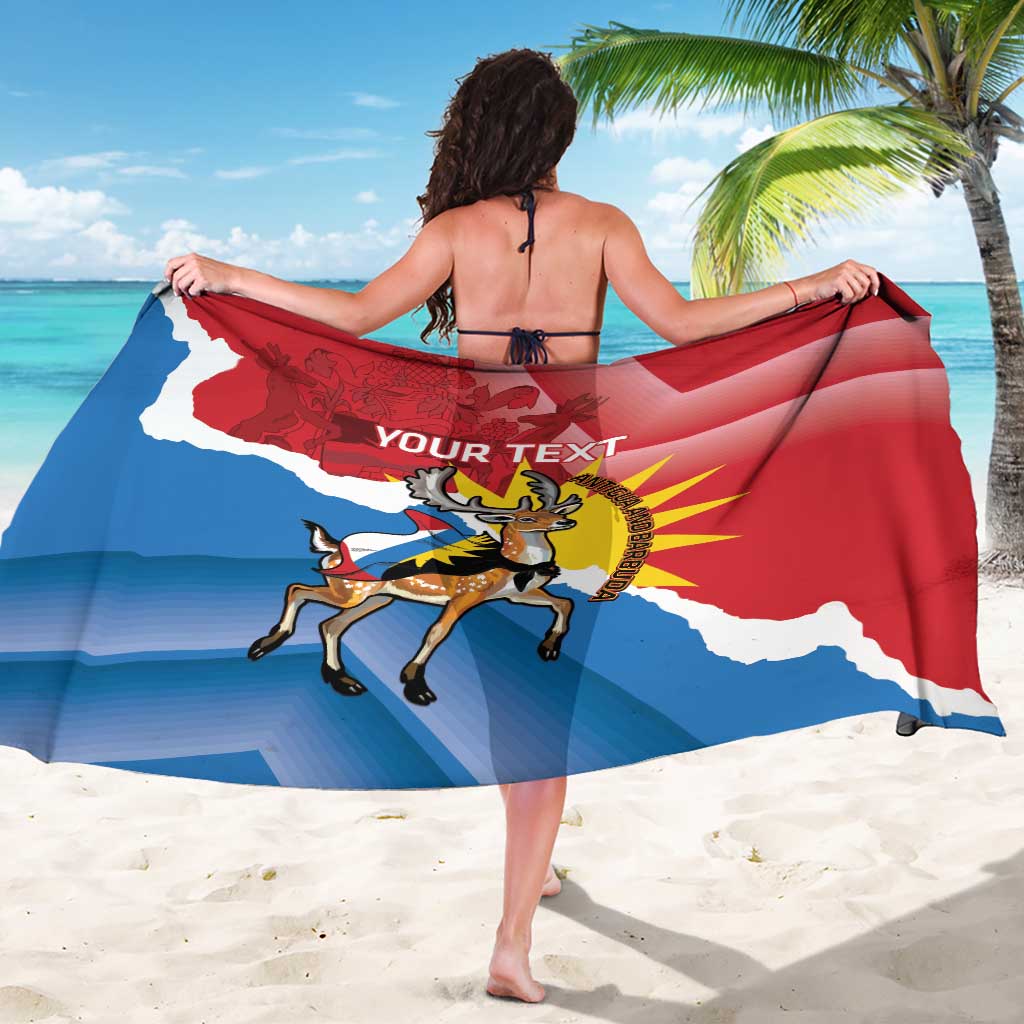 Personalised Antigua and Barbuda Independence Day Sarong Fallow Deer With Flag - Wonder Print Shop