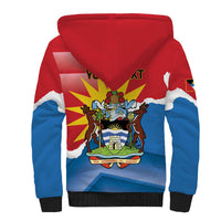 Personalised Antigua and Barbuda Independence Day Sherpa Hoodie Fallow Deer With Flag - Wonder Print Shop