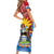 Personalised Antigua and Barbuda Independence Day Short Sleeve Bodycon Dress Fallow Deer With Flag - Wonder Print Shop