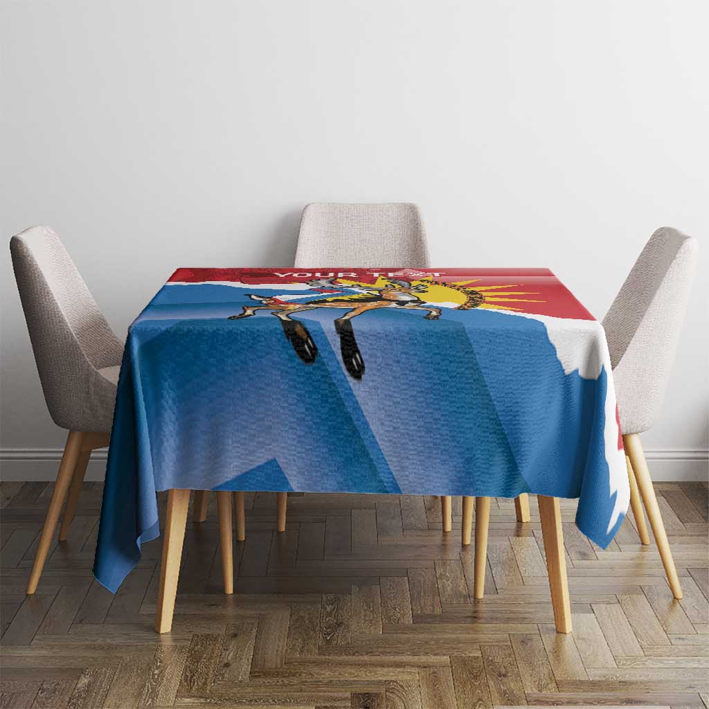Personalised Antigua and Barbuda Independence Day Tablecloth Fallow Deer With Flag - Wonder Print Shop