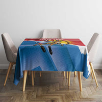 Personalised Antigua and Barbuda Independence Day Tablecloth Fallow Deer With Flag - Wonder Print Shop