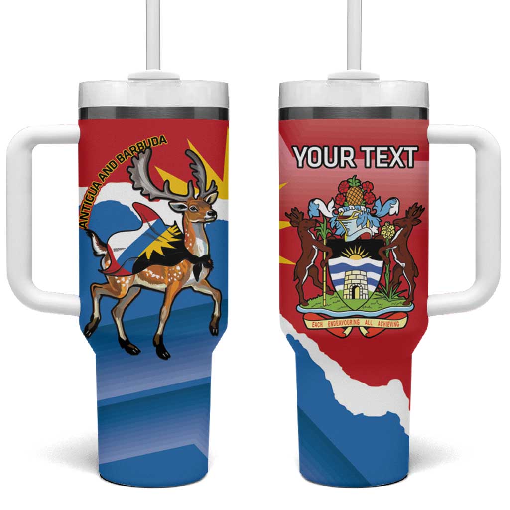 Personalised Antigua and Barbuda Independence Day Tumbler With Handle Fallow Deer With Flag - Wonder Print Shop