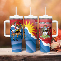 Personalised Antigua and Barbuda Independence Day Tumbler With Handle Fallow Deer With Flag - Wonder Print Shop
