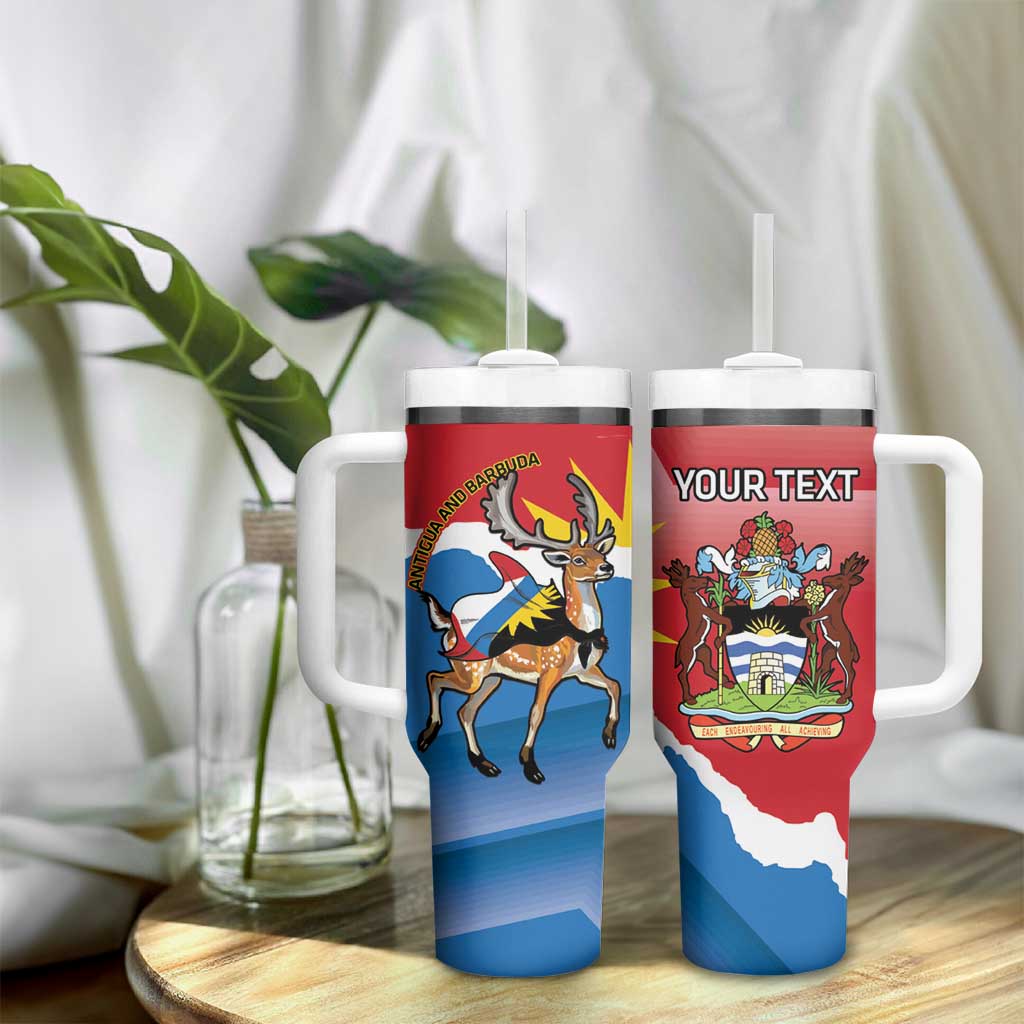 Personalised Antigua and Barbuda Independence Day Tumbler With Handle Fallow Deer With Flag - Wonder Print Shop