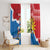 Personalised Antigua and Barbuda Independence Day Window Curtain Fallow Deer With Flag - Wonder Print Shop