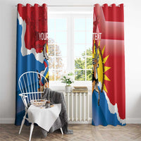 Personalised Antigua and Barbuda Independence Day Window Curtain Fallow Deer With Flag - Wonder Print Shop
