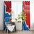 Personalised Antigua and Barbuda Independence Day Window Curtain Fallow Deer With Flag - Wonder Print Shop