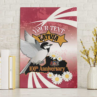 Personalised Latvia Independence Day Canvas Wall Art Latvija White Wagtail With Map 106th Anniversary - Wonder Print Shop