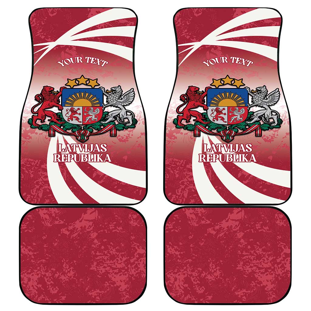 Personalised Latvia Independence Day Car Mats Latvija White Wagtail With Map 106th Anniversary - Wonder Print Shop