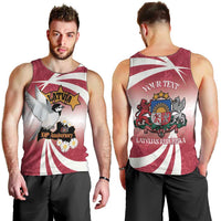 Personalised Latvia Independence Day Men Tank Top Latvija White Wagtail With Map 106th Anniversary - Wonder Print Shop