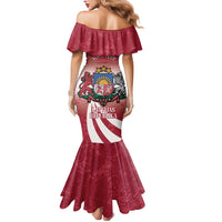 Personalised Latvia Independence Day Mermaid Dress Latvija White Wagtail With Map 106th Anniversary - Wonder Print Shop