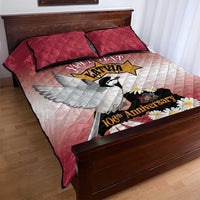 Personalised Latvia Independence Day Quilt Bed Set Latvija White Wagtail With Map 106th Anniversary - Wonder Print Shop