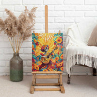 Mexico Day Of The Dead Canvas Wall Art Sugar Skull Girl With Guitar Colorful Vibes - Wonder Print Shop