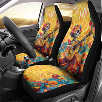 Mexico Day Of The Dead Car Seat Cover Sugar Skull Girl With Guitar Colorful Vibes - Wonder Print Shop
