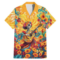 Mexico Day Of The Dead Family Matching Mermaid Dress and Hawaiian Shirt Sugar Skull Girl With Guitar Colorful Vibes - Wonder Print Shop