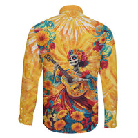 Mexico Day Of The Dead Family Matching Off Shoulder Maxi Dress and Hawaiian Shirt Sugar Skull Girl With Guitar Colorful Vibes - Wonder Print Shop