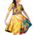 Mexico Day Of The Dead Family Matching Off Shoulder Short Dress and Hawaiian Shirt Sugar Skull Girl With Guitar Colorful Vibes - Wonder Print Shop