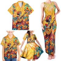 Mexico Day Of The Dead Family Matching Tank Maxi Dress and Hawaiian Shirt Sugar Skull Girl With Guitar Colorful Vibes - Wonder Print Shop