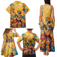 Mexico Day Of The Dead Family Matching Tank Maxi Dress and Hawaiian Shirt Sugar Skull Girl With Guitar Colorful Vibes - Wonder Print Shop