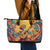 Mexico Day Of The Dead Leather Tote Bag Sugar Skull Girl With Guitar Colorful Vibes - Wonder Print Shop