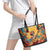 Mexico Day Of The Dead Leather Tote Bag Sugar Skull Girl With Guitar Colorful Vibes - Wonder Print Shop
