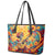 Mexico Day Of The Dead Leather Tote Bag Sugar Skull Girl With Guitar Colorful Vibes - Wonder Print Shop