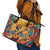 Mexico Day Of The Dead Leather Tote Bag Sugar Skull Girl With Guitar Colorful Vibes - Wonder Print Shop