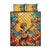 Mexico Day Of The Dead Quilt Bed Set Sugar Skull Girl With Guitar Colorful Vibes - Wonder Print Shop