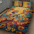 Mexico Day Of The Dead Quilt Bed Set Sugar Skull Girl With Guitar Colorful Vibes - Wonder Print Shop