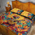 Mexico Day Of The Dead Quilt Bed Set Sugar Skull Girl With Guitar Colorful Vibes - Wonder Print Shop