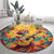 Mexico Day Of The Dead Round Carpet Sugar Skull Girl With Guitar Colorful Vibes