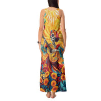 Mexico Day Of The Dead Tank Maxi Dress Sugar Skull Girl With Guitar Colorful Vibes - Wonder Print Shop