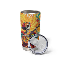 Mexico Day Of The Dead Tumbler Cup Sugar Skull Girl With Guitar Colorful Vibes - Wonder Print Shop