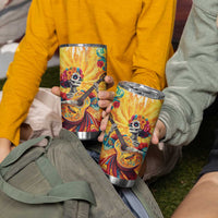 Mexico Day Of The Dead Tumbler Cup Sugar Skull Girl With Guitar Colorful Vibes - Wonder Print Shop