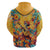 Mexico Day Of The Dead Zip Hoodie Sugar Skull Girl With Guitar Colorful Vibes - Wonder Print Shop