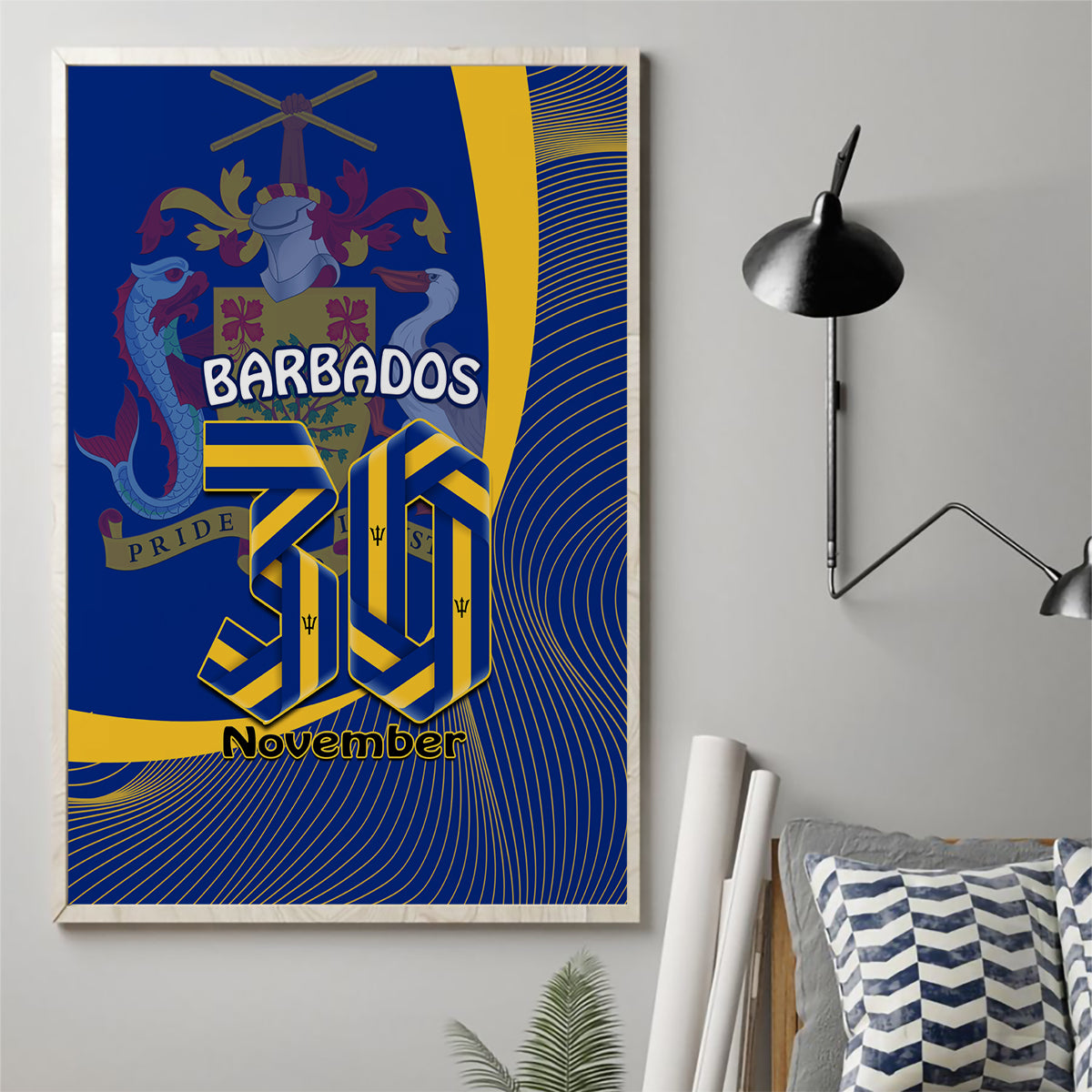 Barbados Independence Day Canvas Wall Art 30 November Happy Anniversary Barbadian - Wonder Print Shop