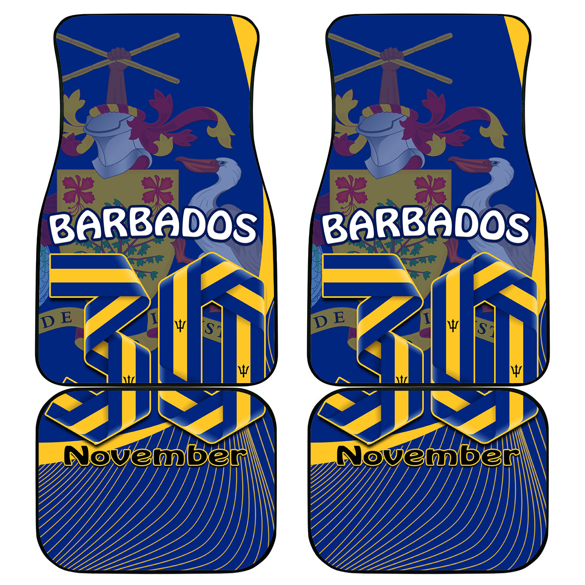 personalised-barbados-independence-day-car-mats-30-november-happy-anniversary-barbadian