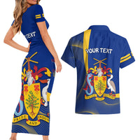 Personalised Barbados Independence Day Couples Matching Short Sleeve Bodycon Dress and Hawaiian Shirt 30 November Happy Anniversary Barbadian - Wonder Print Shop