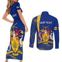 Personalised Barbados Independence Day Couples Matching Short Sleeve Bodycon Dress and Long Sleeve Button Shirt 30 November Happy Anniversary Barbadian - Wonder Print Shop