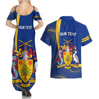 Personalised Barbados Independence Day Couples Matching Summer Maxi Dress and Hawaiian Shirt 30 November Happy Anniversary Barbadian - Wonder Print Shop