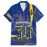 Personalised Barbados Independence Day Family Matching Off Shoulder Maxi Dress and Hawaiian Shirt 30 November Happy Anniversary Barbadian - Wonder Print Shop