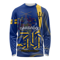 Personalised Barbados Independence Day Long Sleeve Shirt 30 November Happy Anniversary Barbadian - Wonder Print Shop