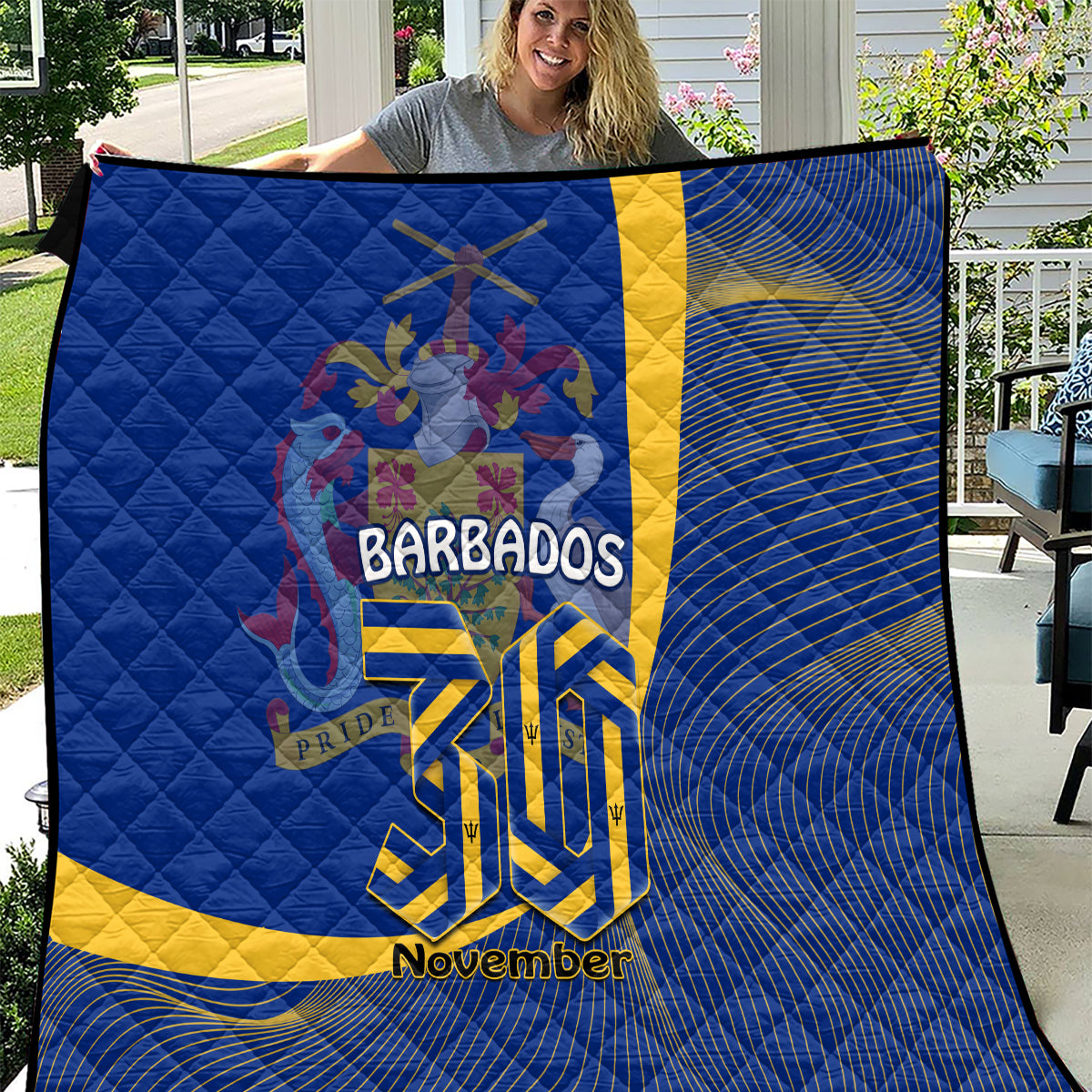 Barbados Independence Day Quilt 30 November Happy Anniversary Barbadian - Wonder Print Shop