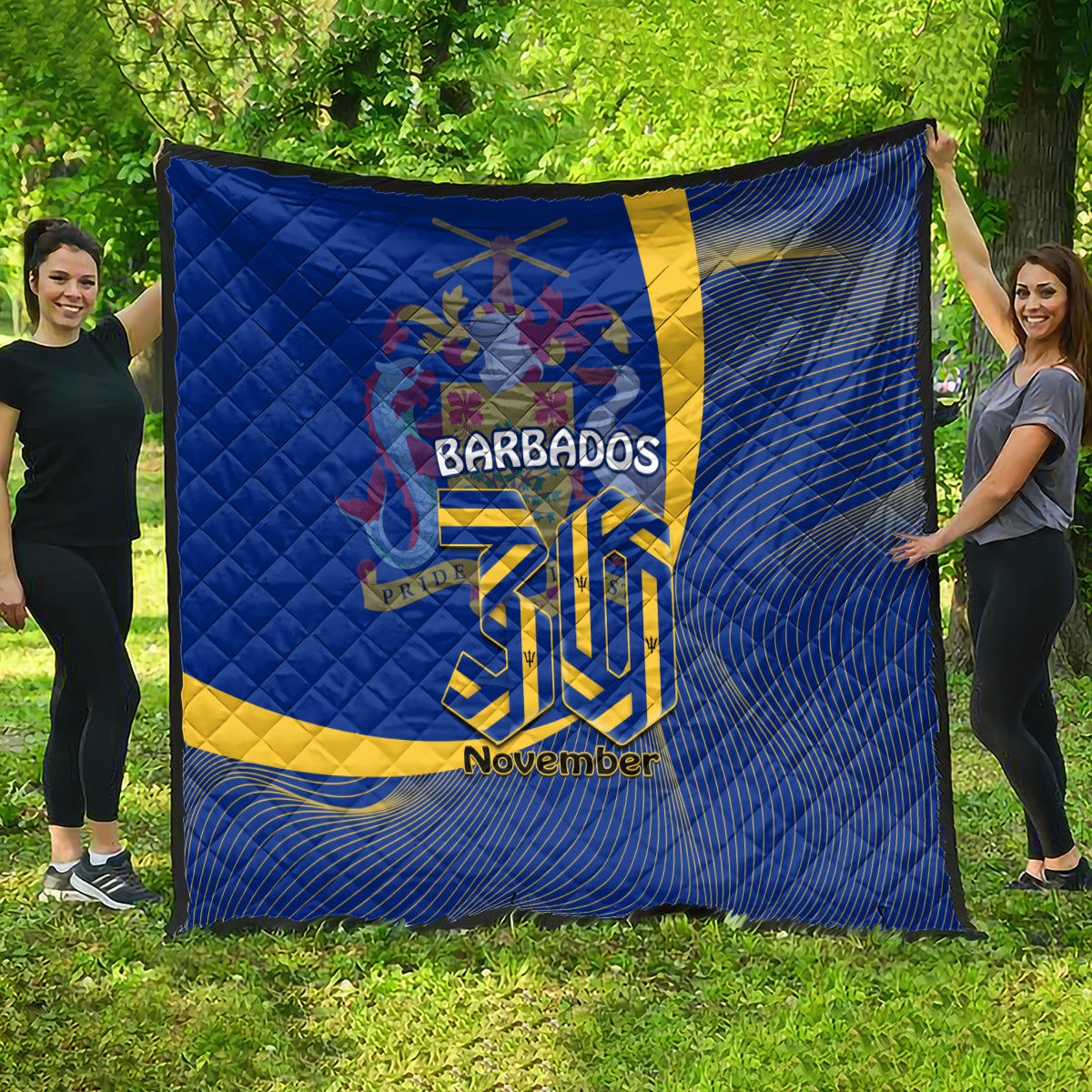 Barbados Independence Day Quilt 30 November Happy Anniversary Barbadian - Wonder Print Shop
