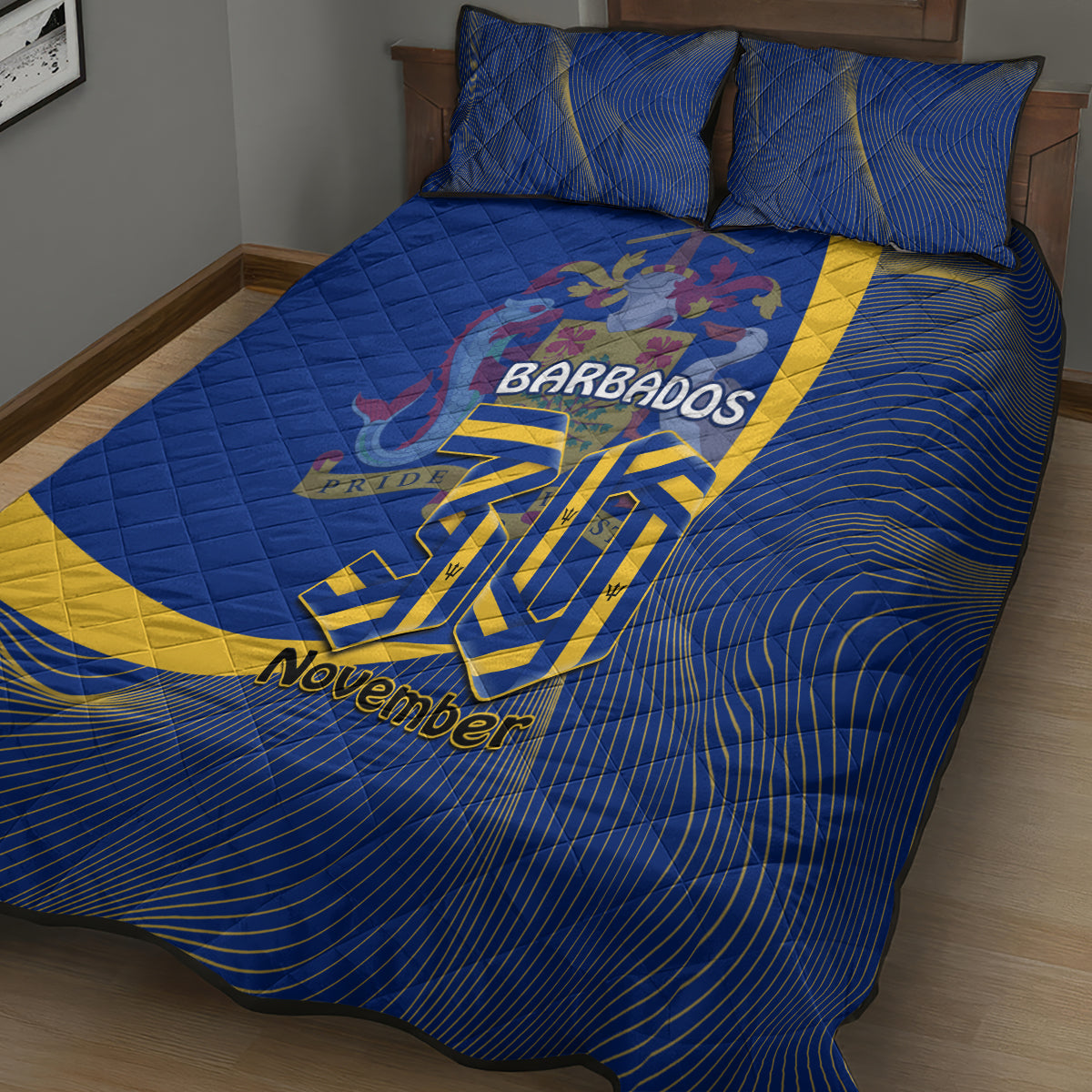 Barbados Independence Day Quilt Bed Set 30 November Happy Anniversary Barbadian - Wonder Print Shop
