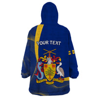 Personalised Barbados Independence Day Wearable Blanket Hoodie 30 November Happy Anniversary Barbadian - Wonder Print Shop