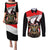 Personalised Yemen Independence Day Couples Matching Puletasi Dress and Long Sleeve Button Shirt Yemeni Coat Of Arms With Coffea Arabica Flowers - Wonder Print Shop